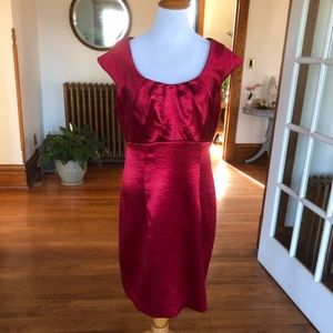 Connected Apparel Silky Red Capped Sleeve Mini Dress NWOT Size 12